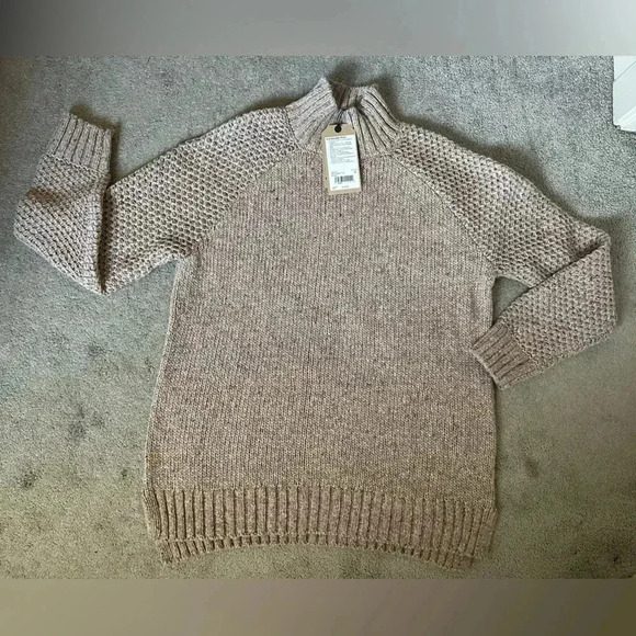 Prana Ibid Sweater Tunic Women’s Multi Tan Size Medium Wool Blend Turtleneck - Picture 3 of 9